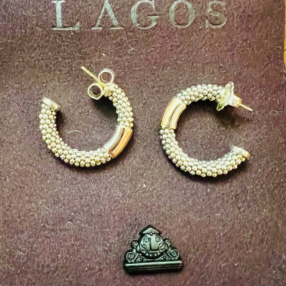 BRAND NEW Lagos Caviar Hoop earrings